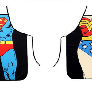 wonder woman and superman apron couple set 2pcs