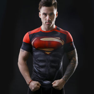 SuperHeroes Batman Captain America Ironman Compression T-Shirts
