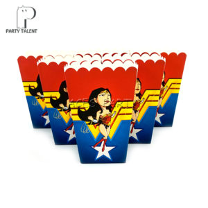 Wonder Woman Birthday Party Theme Popcorn Box Party Supplies 24 PCs/lot