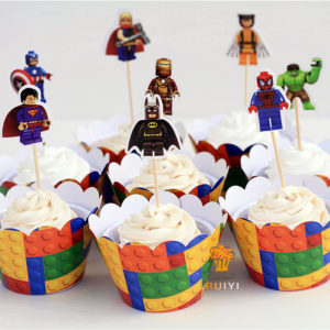 LEGO Avengers Cupcake Wrappers Toppers Birthday Party Supplies 48 PCs
