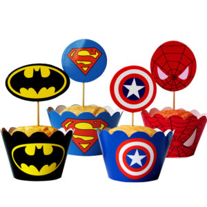 Avengers Cupcake Wrappers Toppers Birthday Party Supplies Decoration