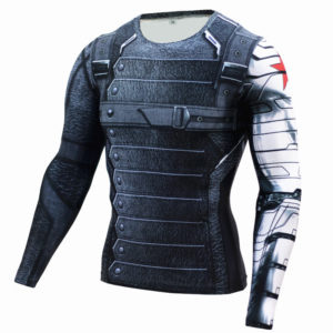 winter soldier 3D compression t-shirt men