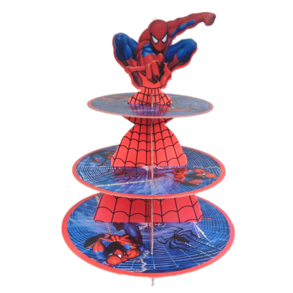 Spiderman 3-tier Cup Cake Stand Baby Shower Birthday Party Supplies