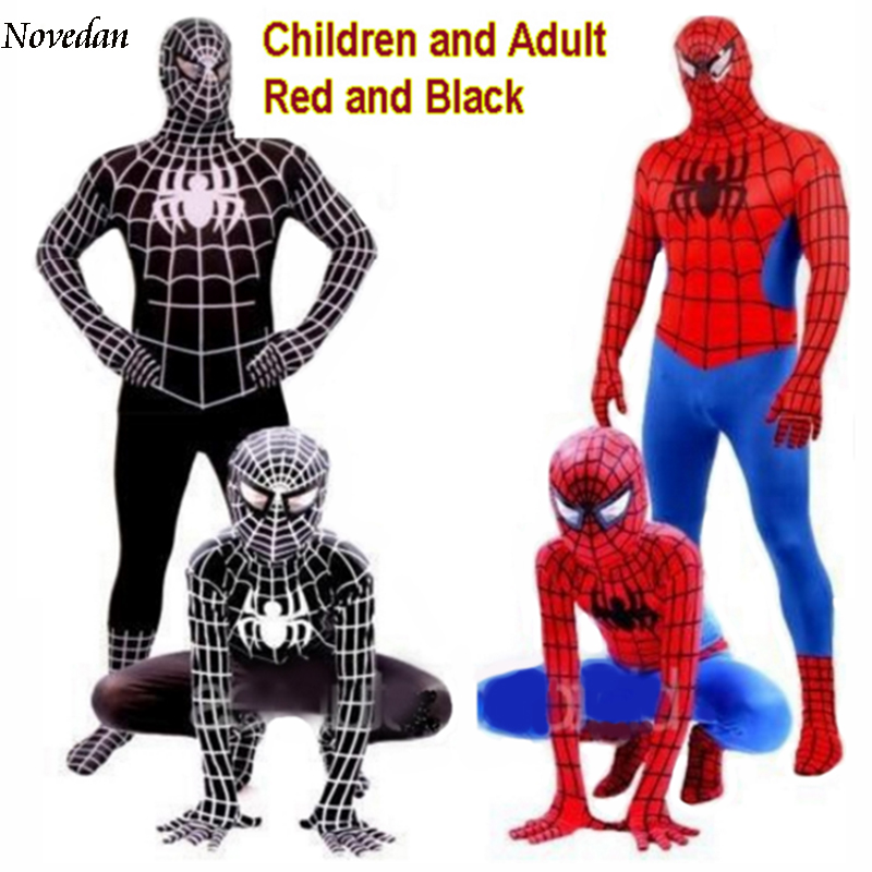 Black and Red Suit Spiderman Costume for Kids and Adults