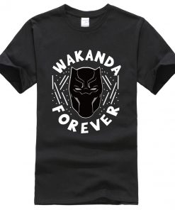 Wakanda Forever Black Panther Harajuku Hip Hop Men T-shirts